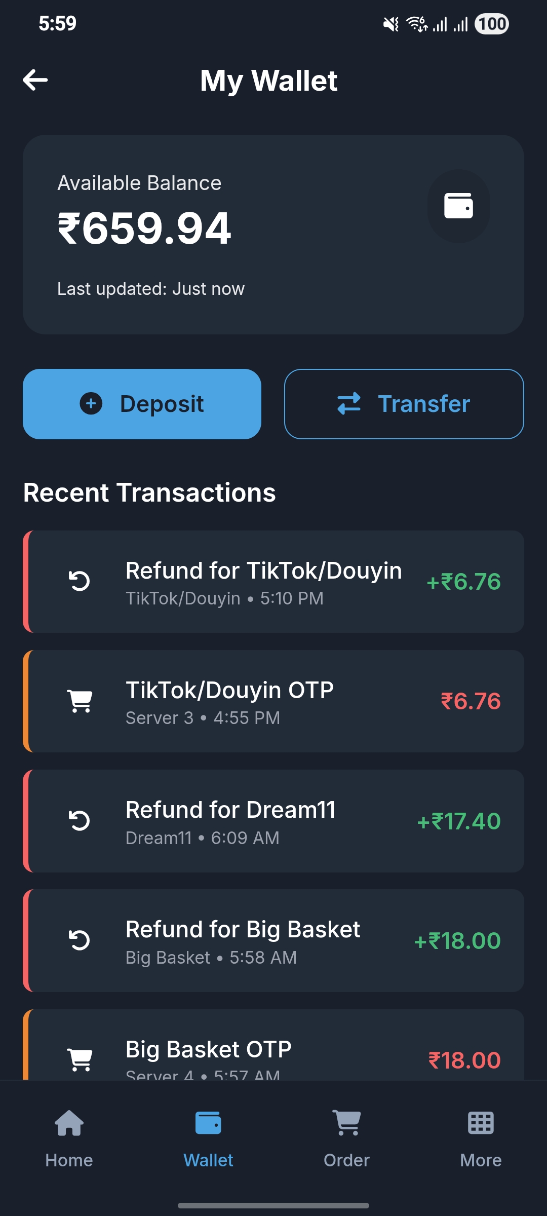 InstaOTP Wallet - Secure Balance Management