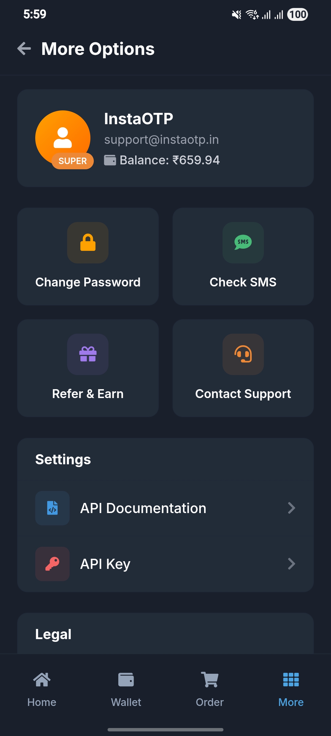InstaOTP More Options - Additional Features